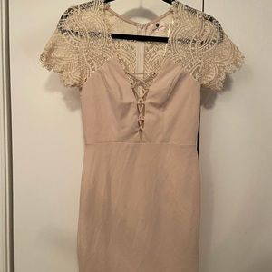 Morning Mist Beige Mini Dress